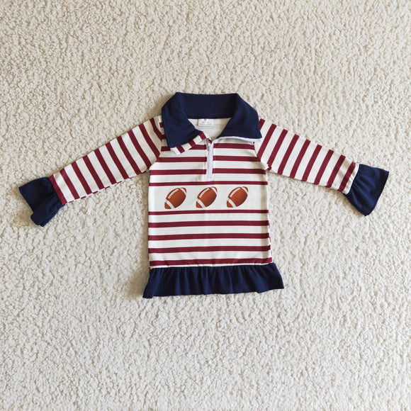 football red stripe pullover