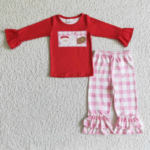 Santa Claus milk and cookies girls clothing