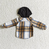 brown and black flannel pullover