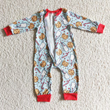 Santa Claus milk and cookies red boys romper