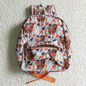 High quality highland cow print backpack