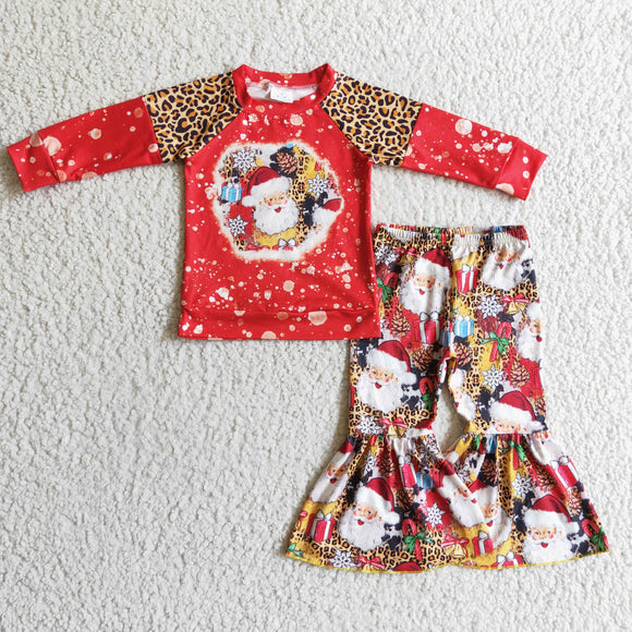 Christmas red leopard girls clothing