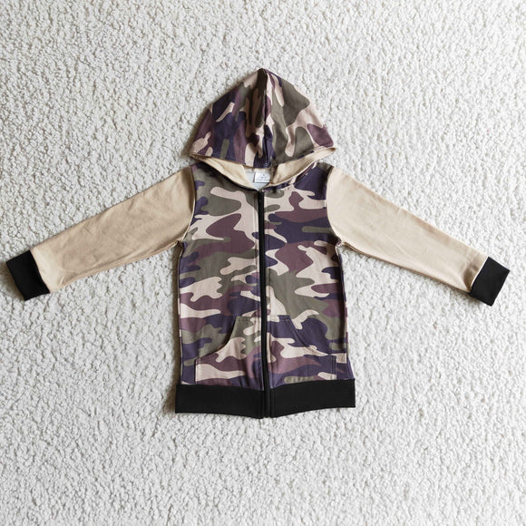 camouflage zip coat
