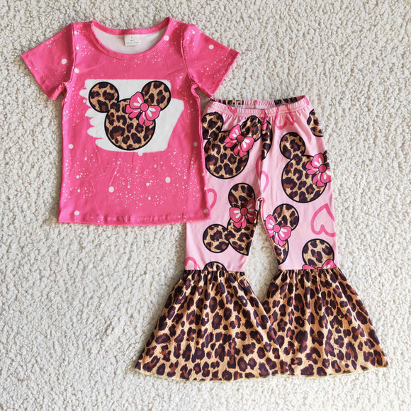 cartoon pink and leopard girl clothing