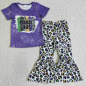 Mardi Gras purple and leopard girls clothing