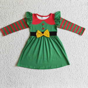 5.5 Christmas green stripe dress