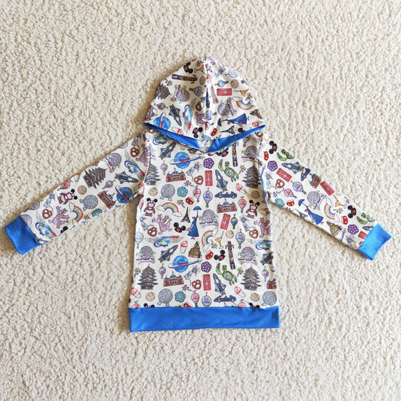 blue cartoon mouse hoodie