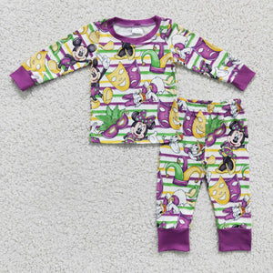 Mardi Gras Purple Cartoon boys clothing