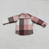 Brown and pink plaid boys T-shirts