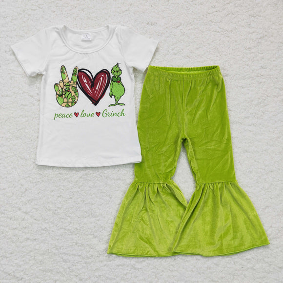 summer girl clothing  green short sleeve trouser outfits