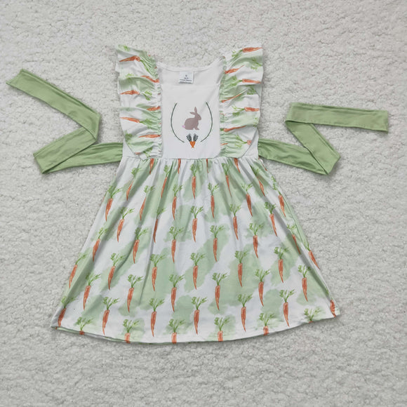 Easter green carrot girls dress