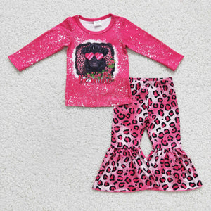 Valentine's Day cow pink be mine girls clothing