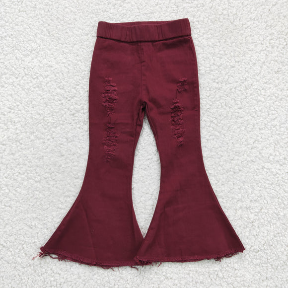 red Bell-bottom jeans