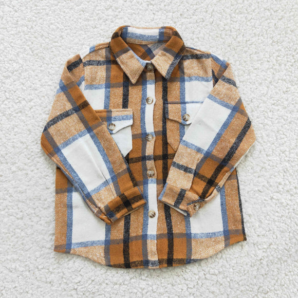 white and brown plaid boys T-shirts