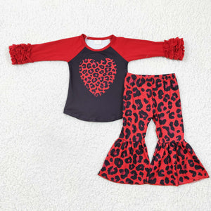 Valentine's Day red leopard girls outfits