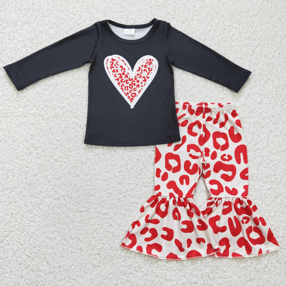 Valentine's love black and leopard girls clothing