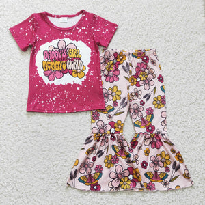 daddy's girl pink flower girls outfits