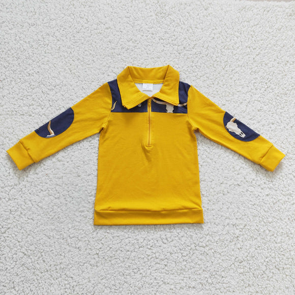 4.5 cow yellow pullover