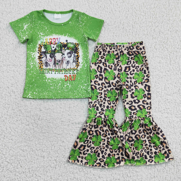 St. Patrick cow and leopard girls clothing
