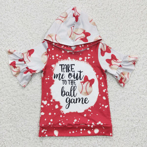 take me out to the ball game short sleeve  hoodie top