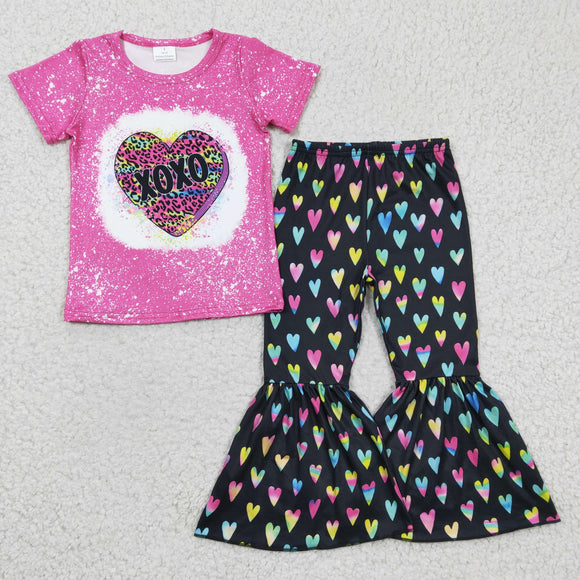 Valentine's Day xoxo pink and black girls clothing