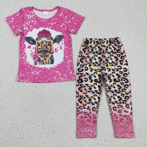 Valentine cow +leopard legging girl clothing outfits