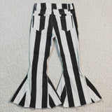 black and white stripe girls jeans
