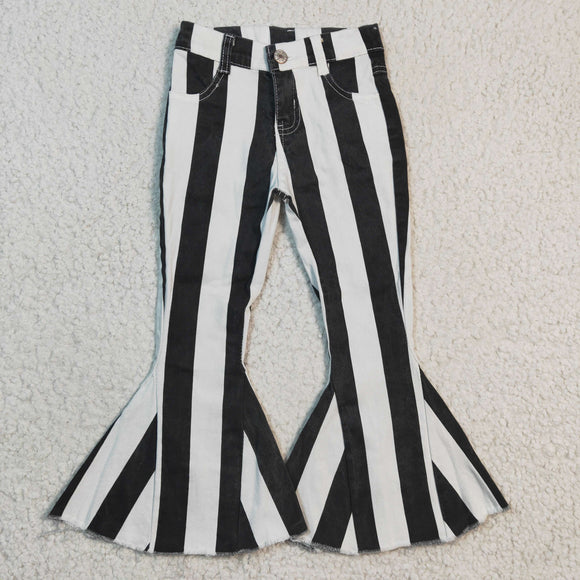 black and white stripe girls jeans