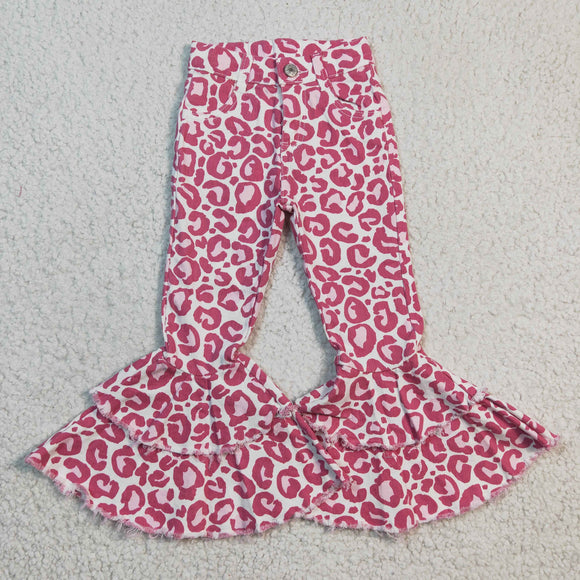 pink leopard girls jeans