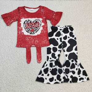 Valentine xoxo red and cow girl clothing  outfits