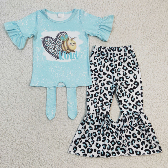 Valentine blue bee leopard girls outfits