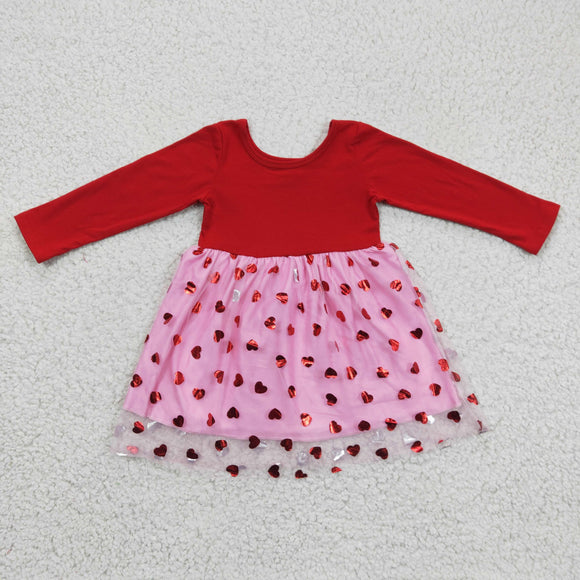 Valentine's Day pink and red girls dress