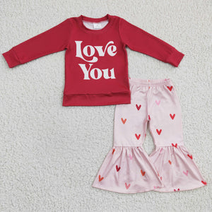 Valentine love you girls clothing