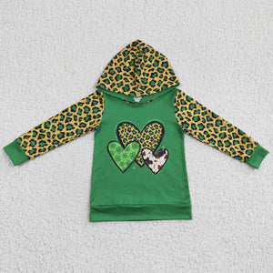 Valentine's Day green and leopard hoodie
