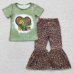 western green and leopard cactus girls clothing