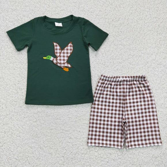 Summer Embroidered mallard  boy clothing