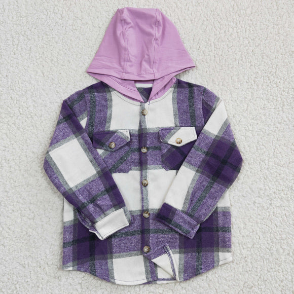 purple flannel pullover