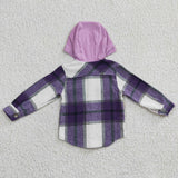 purple flannel pullover