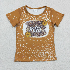 short sleeve mini leopard girls top