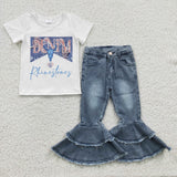 white skull cow top +  jeans outfits