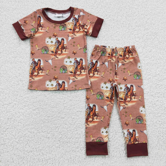 cowboy brown pajamas clothing
