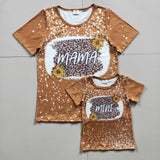 summer short sleeve mama brown T-shirts