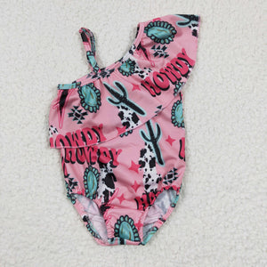 western cow flower swimsuit