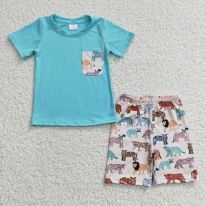 summer blue zoo boy clothing