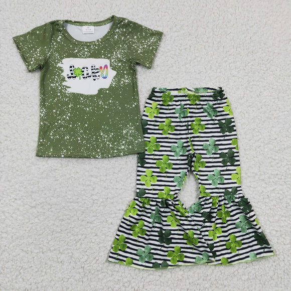 summer girl clothing  green lucky leeve trouser outfits