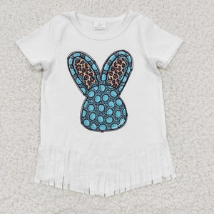 white tassel bunny girls top