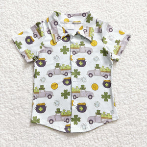 short sleeve Four-leaf clover boys top