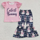 Easter bunny pink girls clothing