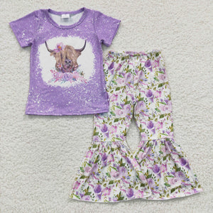 purple flower cow girls clothing
