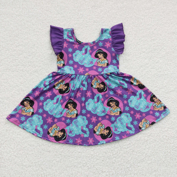 cartoon purple princess girls dress